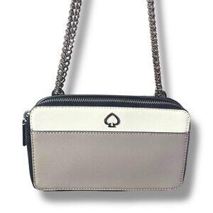 NWD - NWOT Kate Spade Adel Double Zip Crossbody GRAY/BLACK/WHITE